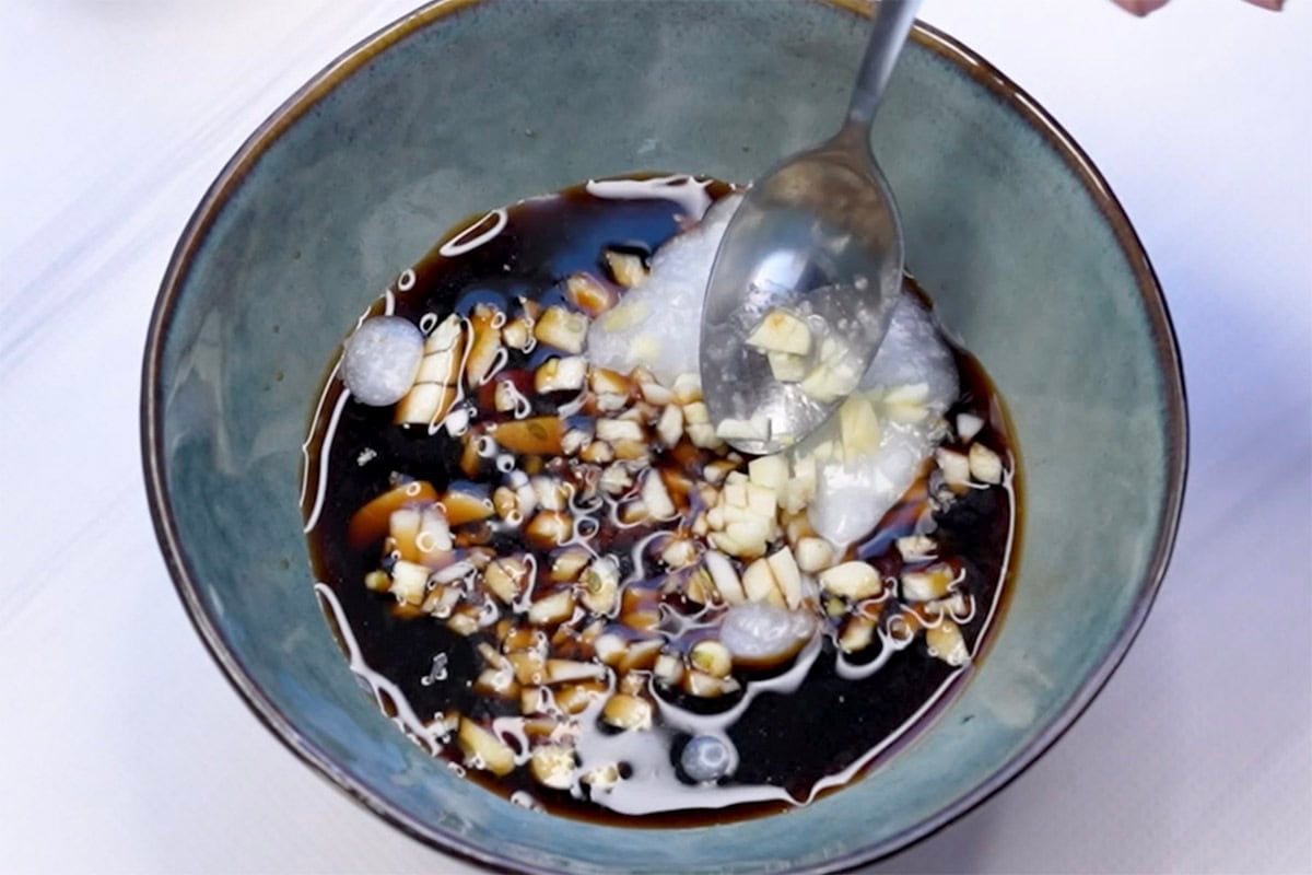 sauce ingredients in a bowl.