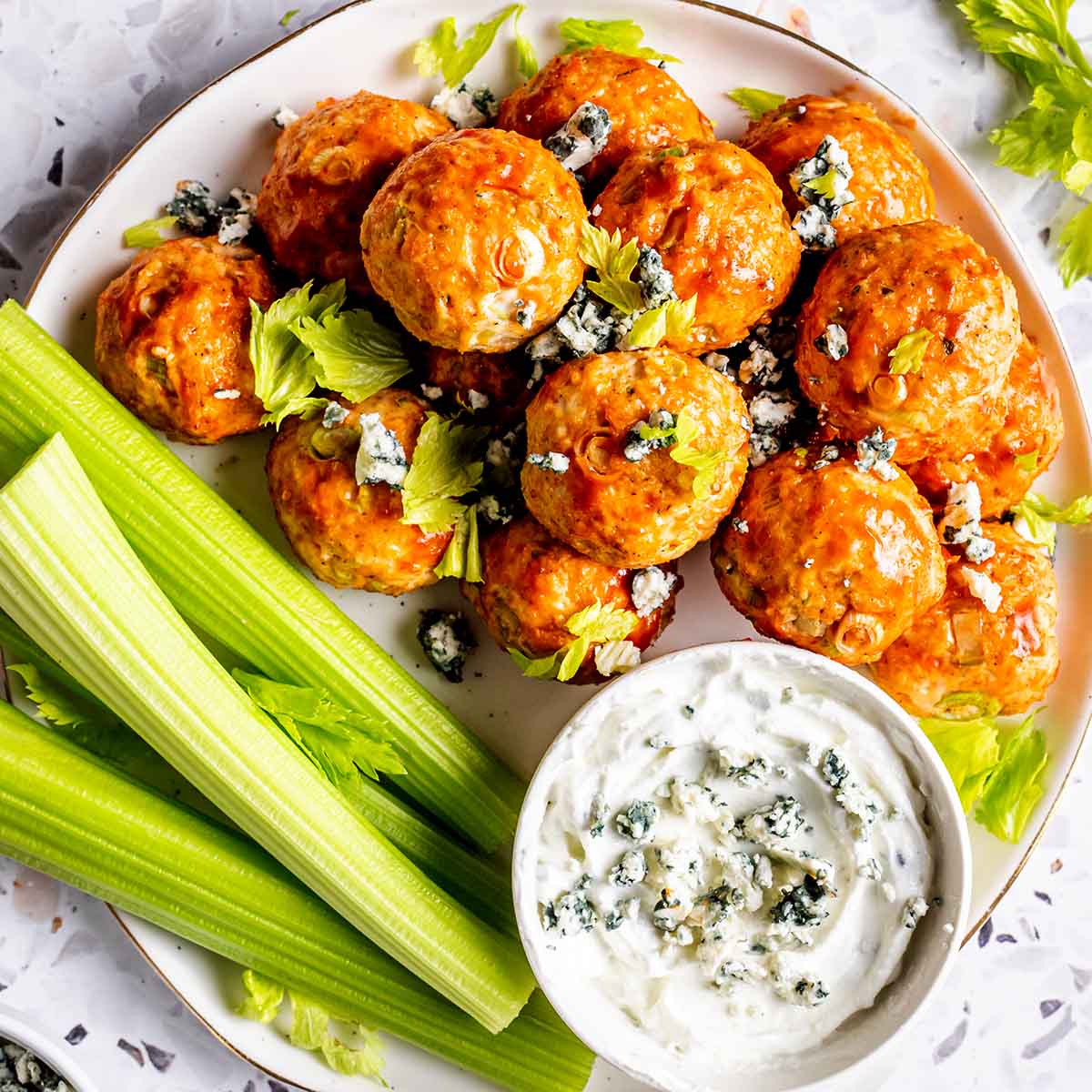 Baked Buffalo Chicken Meatballs