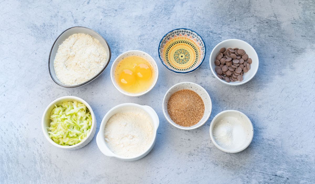 ingredients for almond flour zucchini bread.