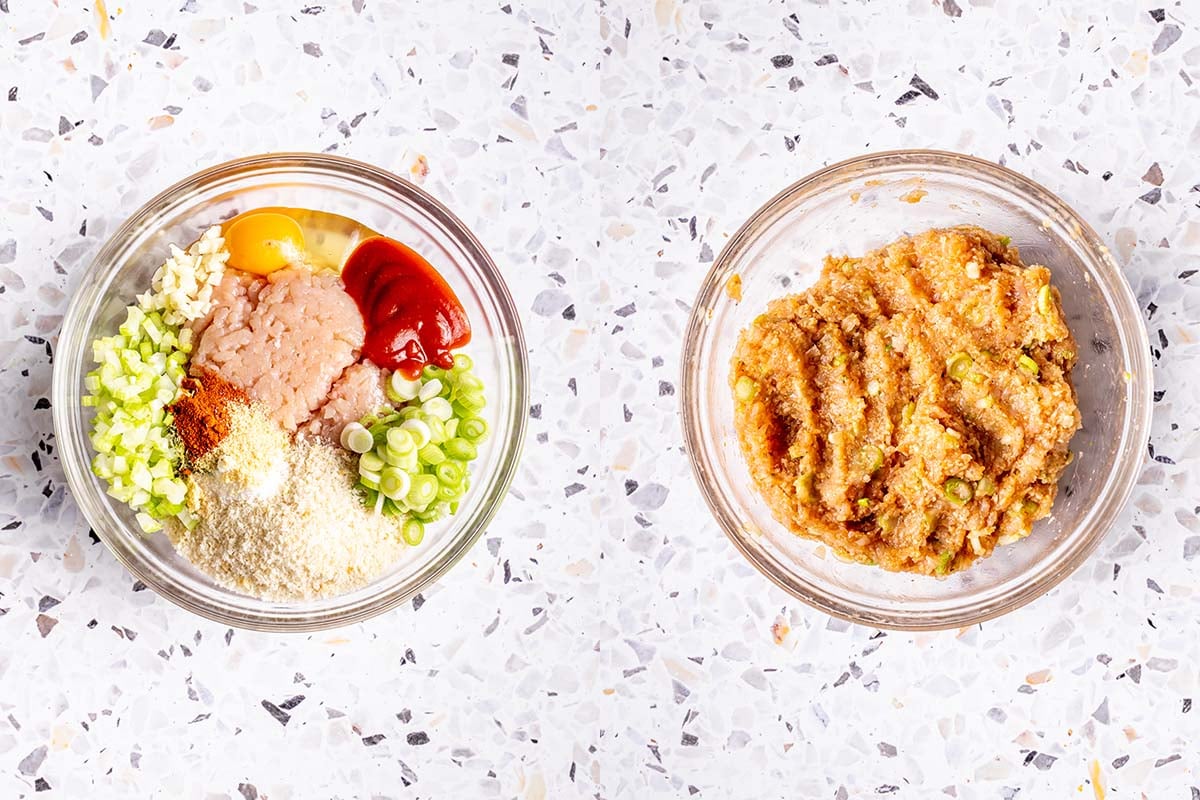 meatball mixture in a bowl.