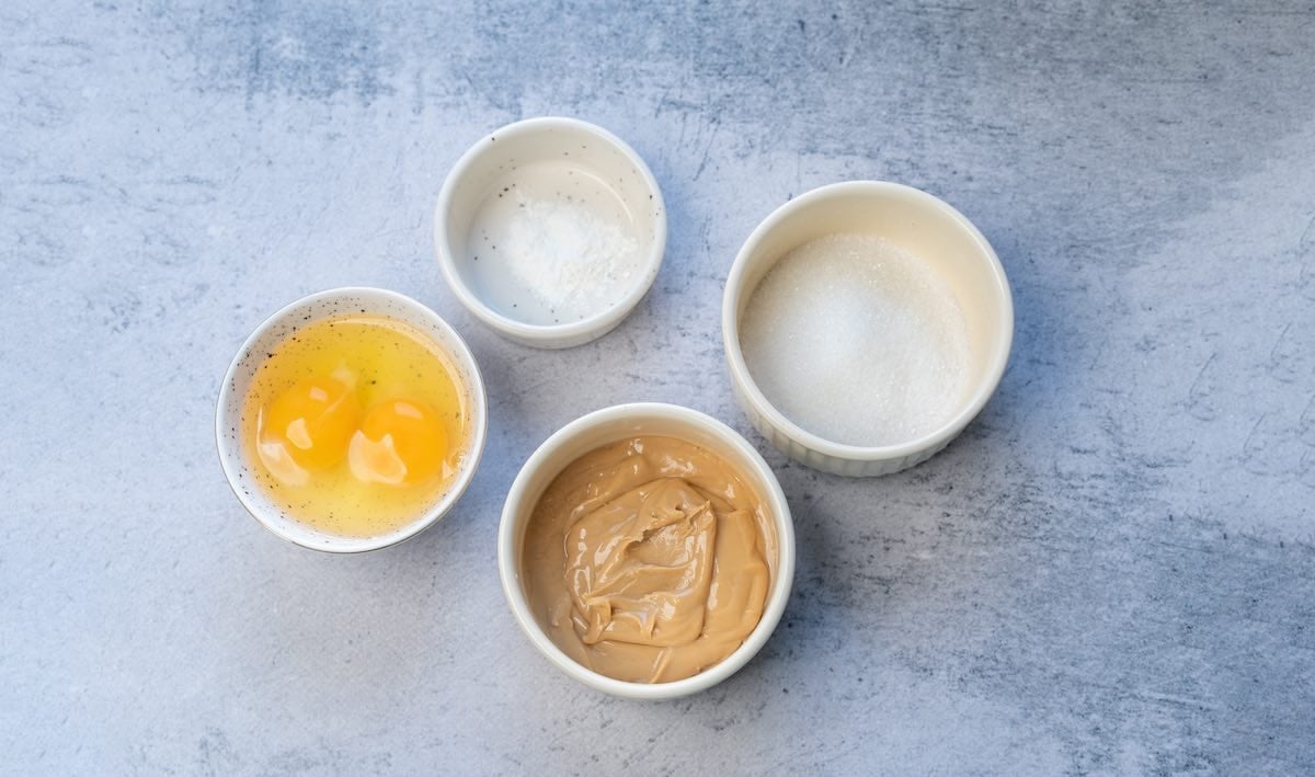 ingredients for a peanut butter mug cake.