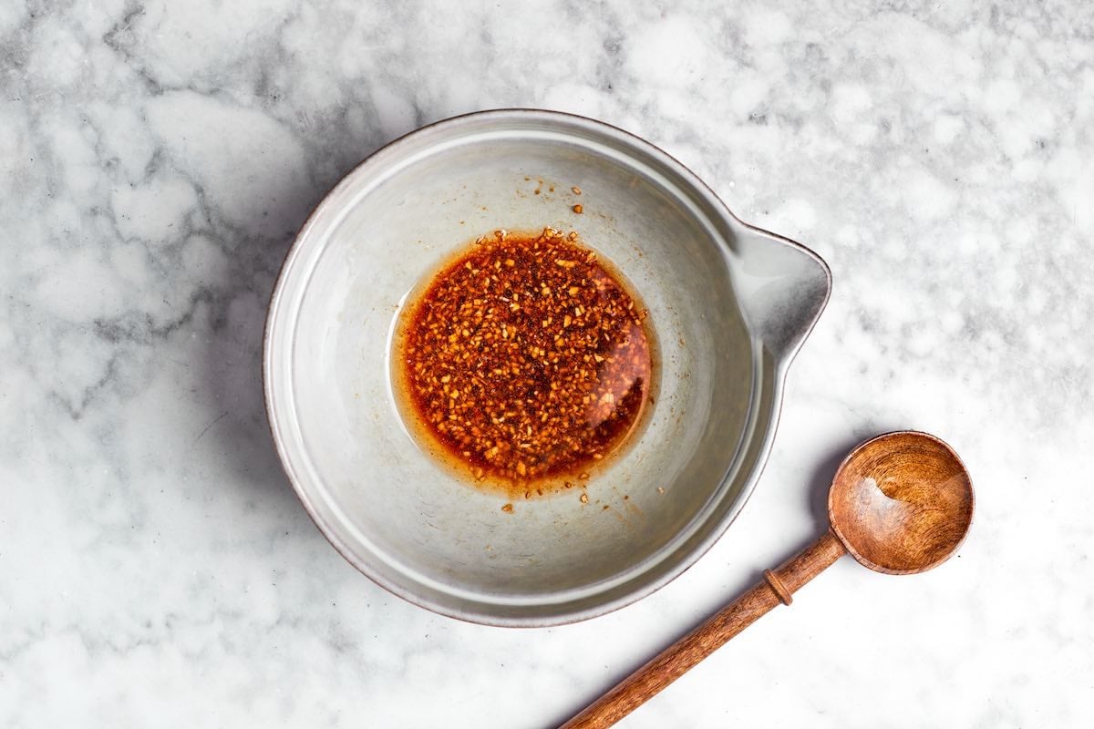 fried rice seasonings in a bowl.