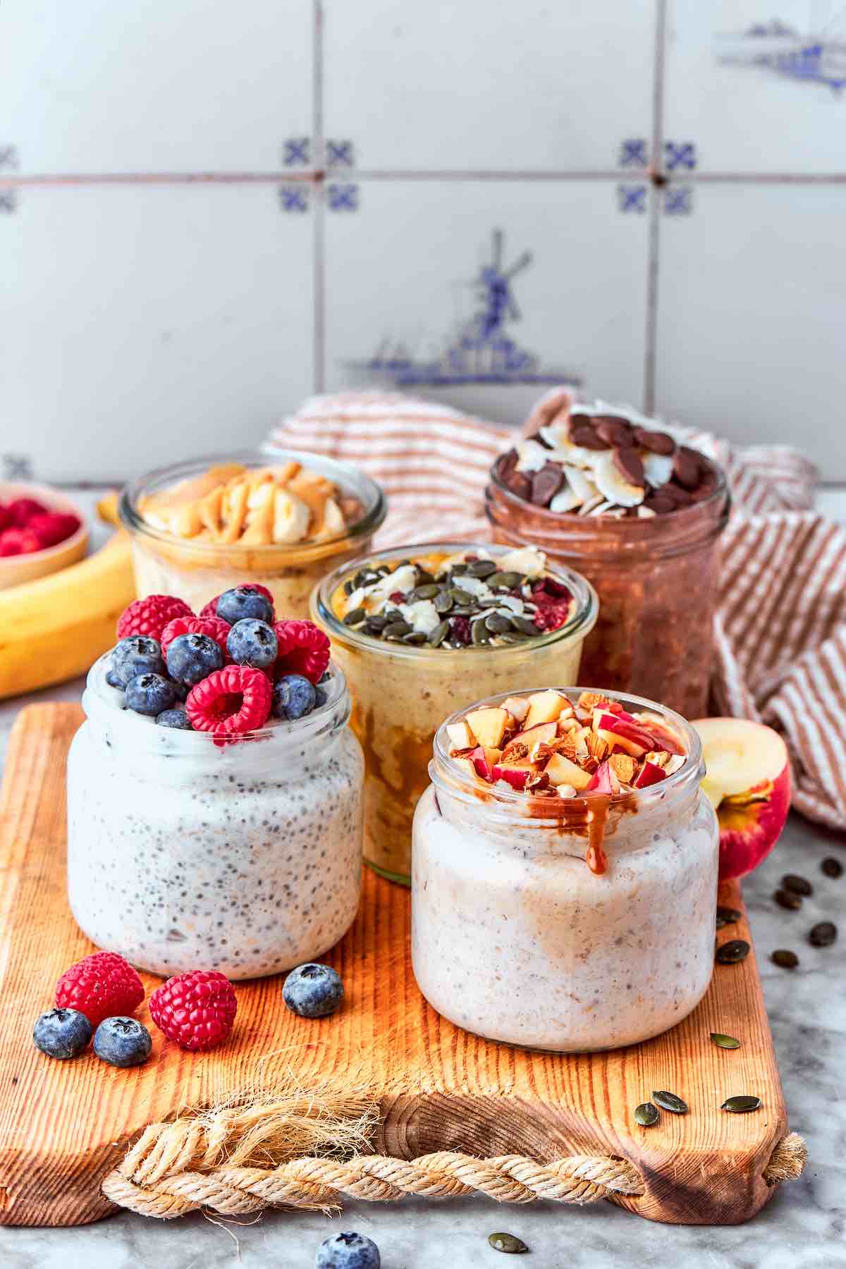 overnight oats- five flavors.
