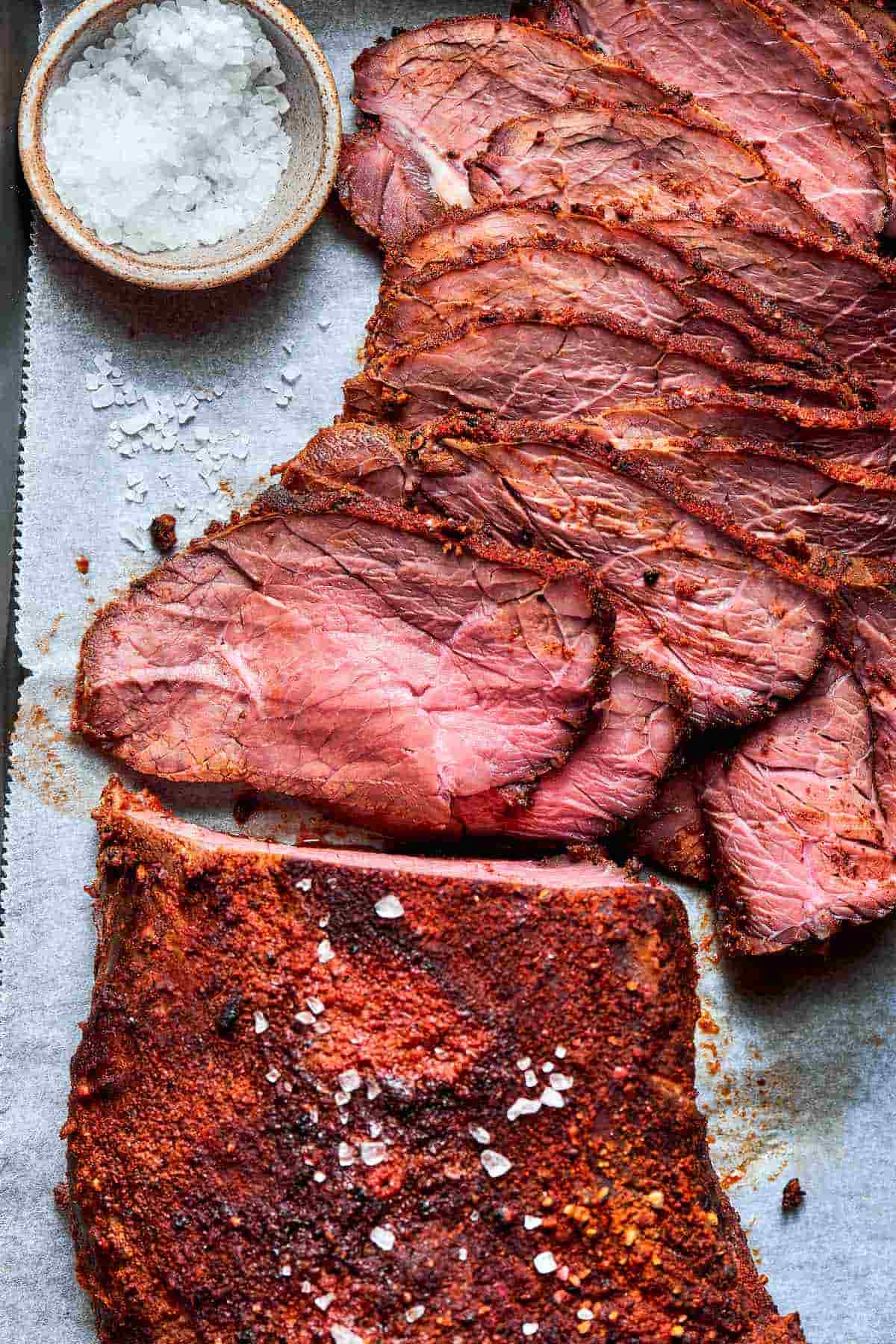 tri tip roast with a coffee rub.